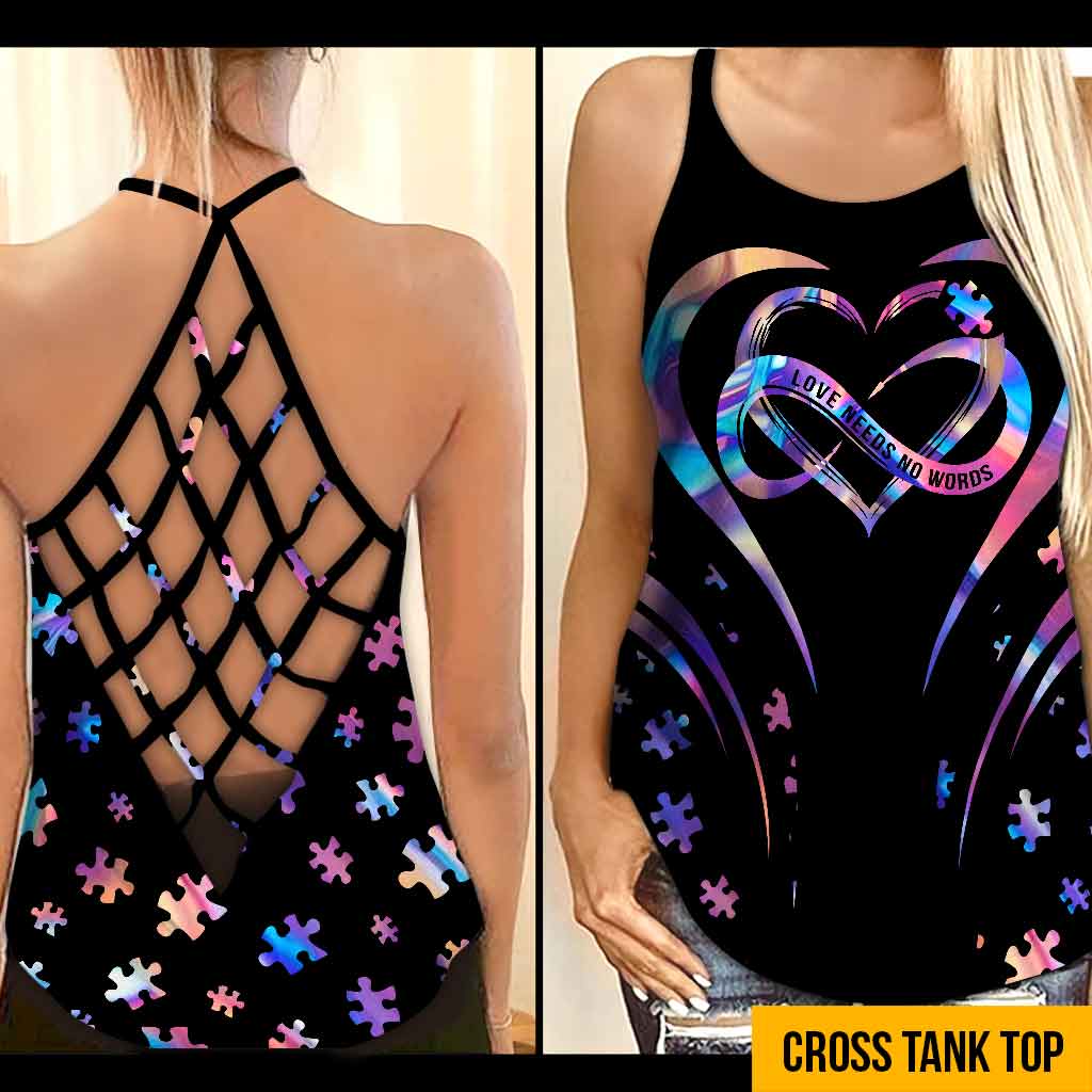 Liebe braucht keine Worte – Tanktop mit Kreuzmotiv zur Sensibilisierung für Autismus