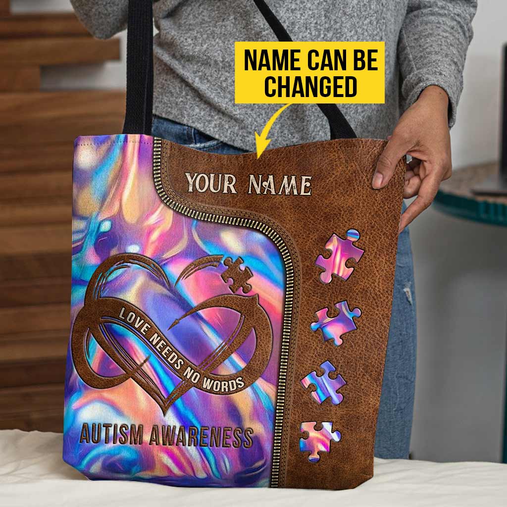 Liebe braucht keine Worte – Personalisierte Tragetasche zur Sensibilisierung für Autismus