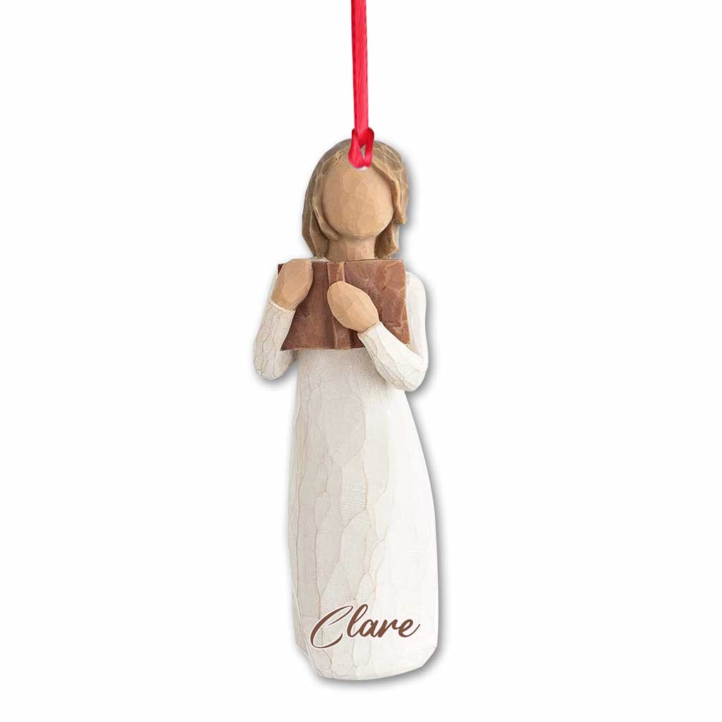 Liebe zum Lernen – Personalisierter Weihnachtsschmuck in Buchform mit 3D-Musterdruck (beidseitig bedruckt)