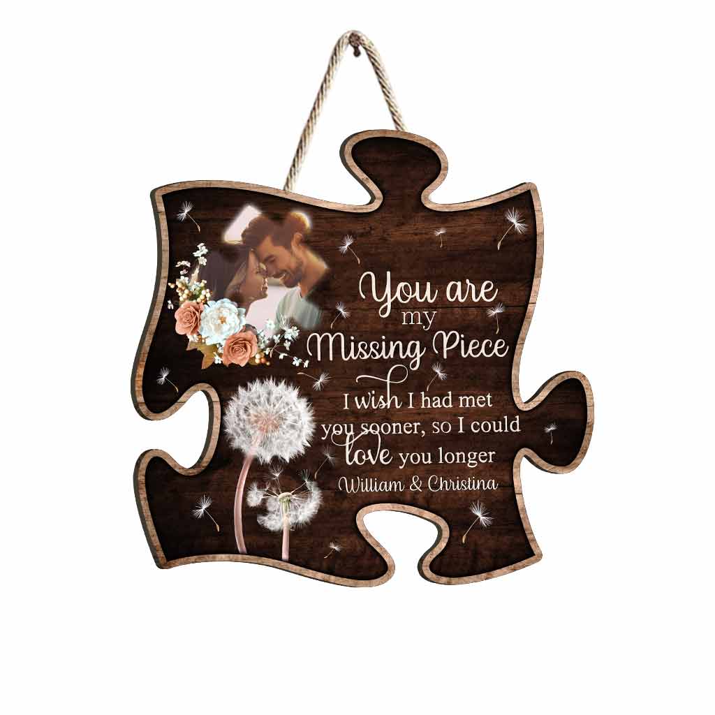 You Are My Missing Piece - Personalized Couple Wood Sign