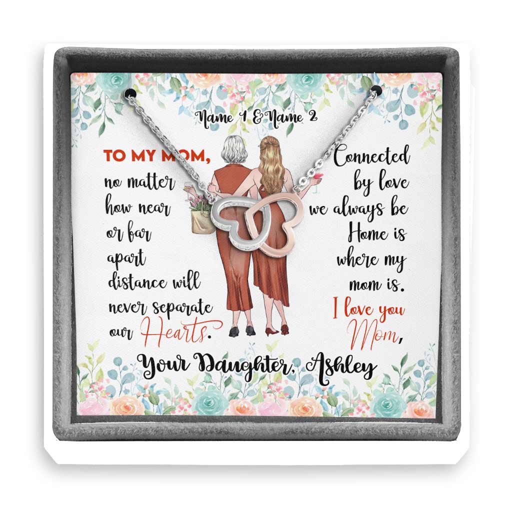 Mutter und Tochter – Personalisierte Halskette „Mutter zwei Herzen“