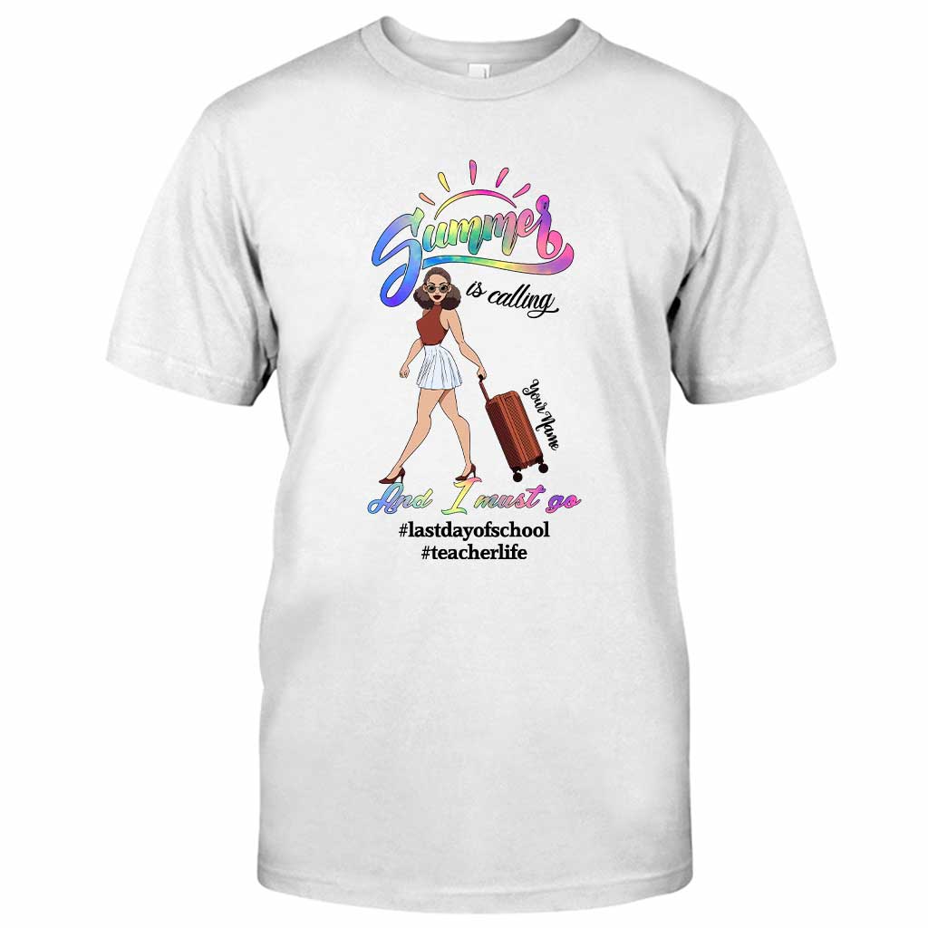 Der Sommer ruft und ich muss gehen – personalisiertes Lehrer-T-Shirt und Hoodie