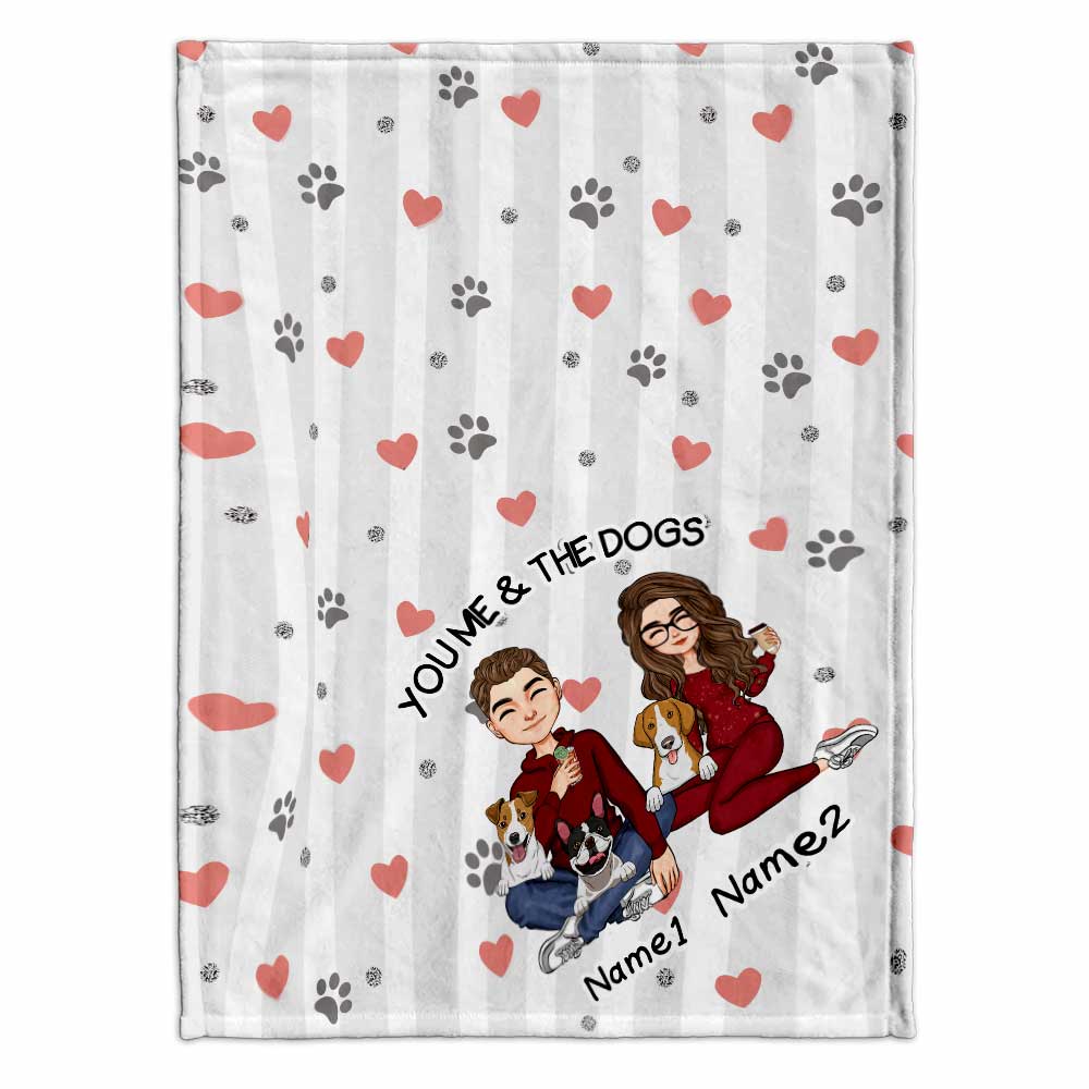 You Me And The Dog - Personalized Dog Blanket