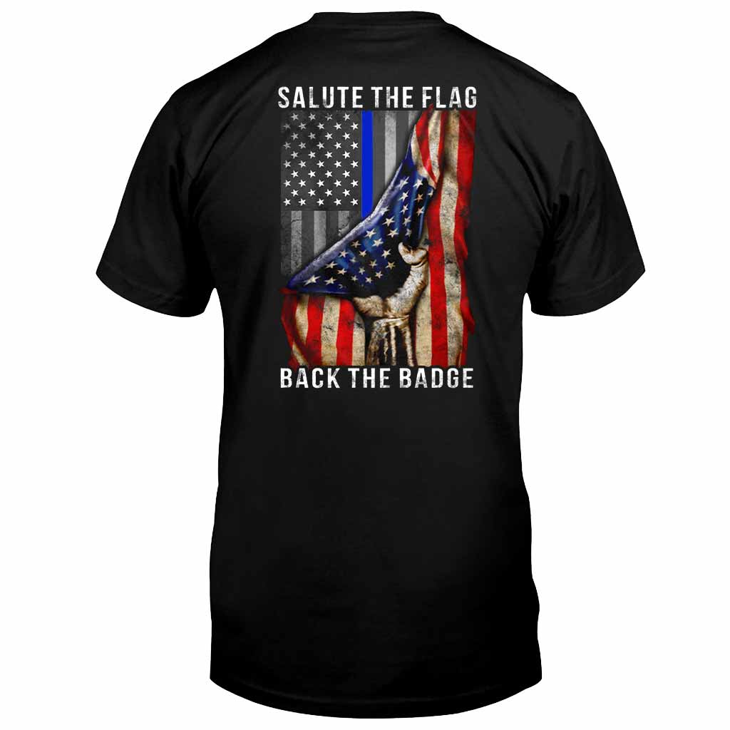 „Salute The Flag“ – T-Shirt und Hoodie für Polizeibeamte 0621