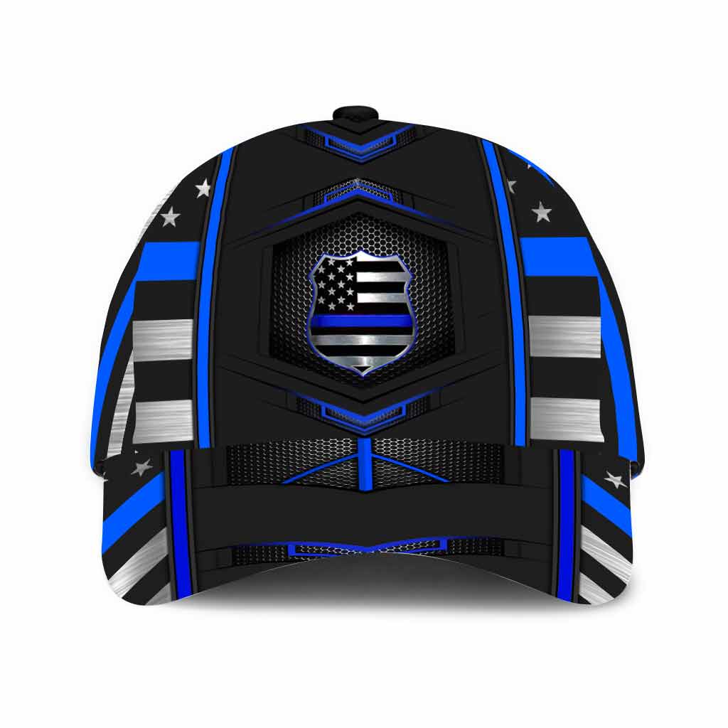 Blue Line – Klassische Polizeimütze mit aufgedruckten Belüftungslöchern 062021