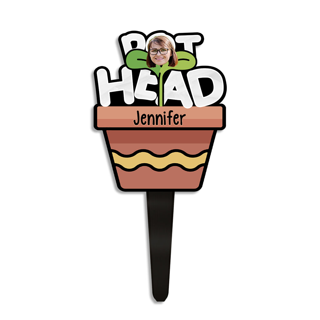 Pot Head – Personalisierte Garten-Acryl-Plakette zum Anbringen am Pfahl