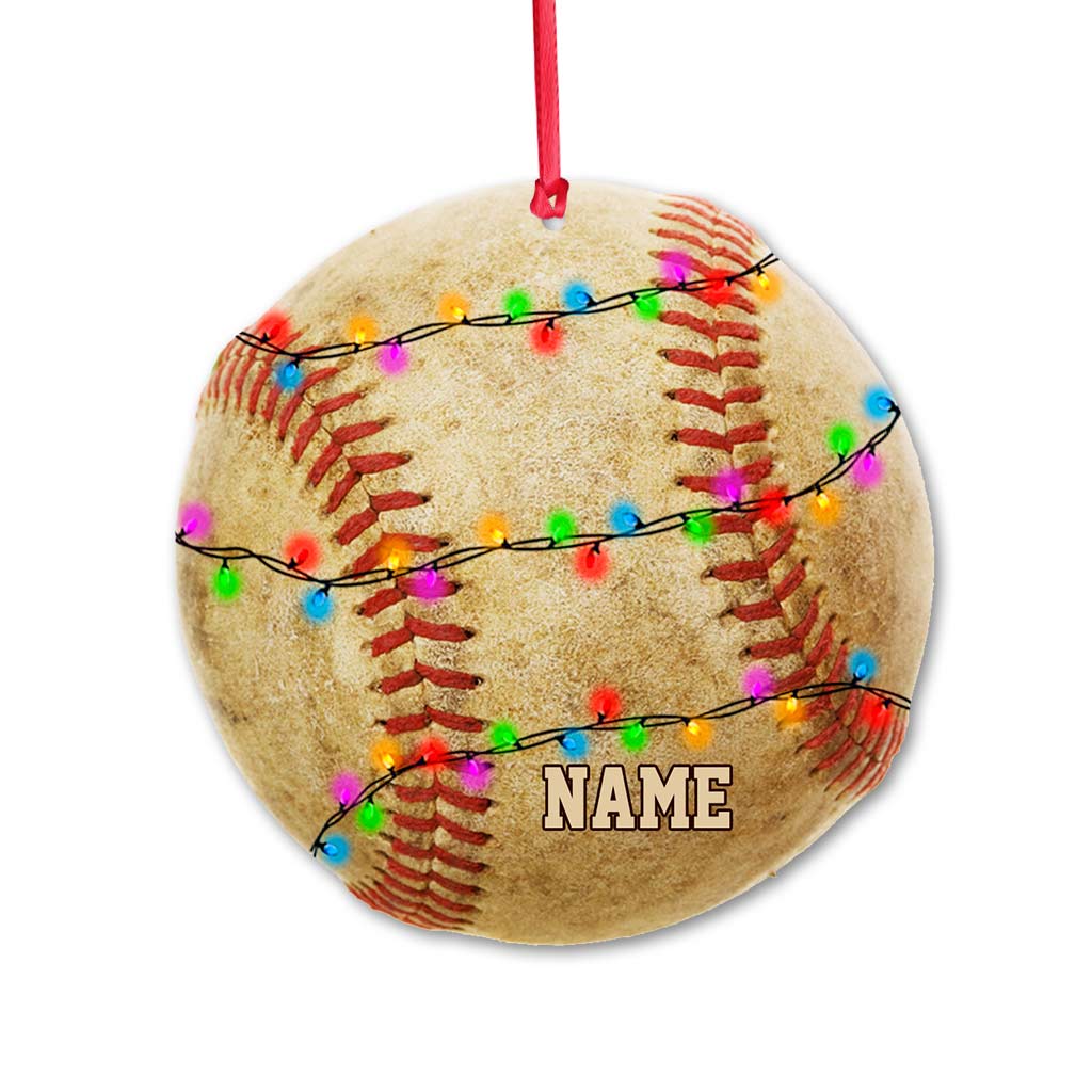 Baseball-Fans – Personalisierter Weihnachtsbaumschmuck (beidseitig bedruckt)