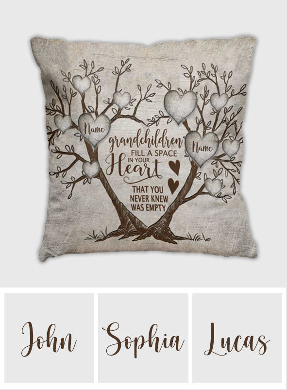 Mom Grandma Family Tree Heart - Personalized Throw Pillow
