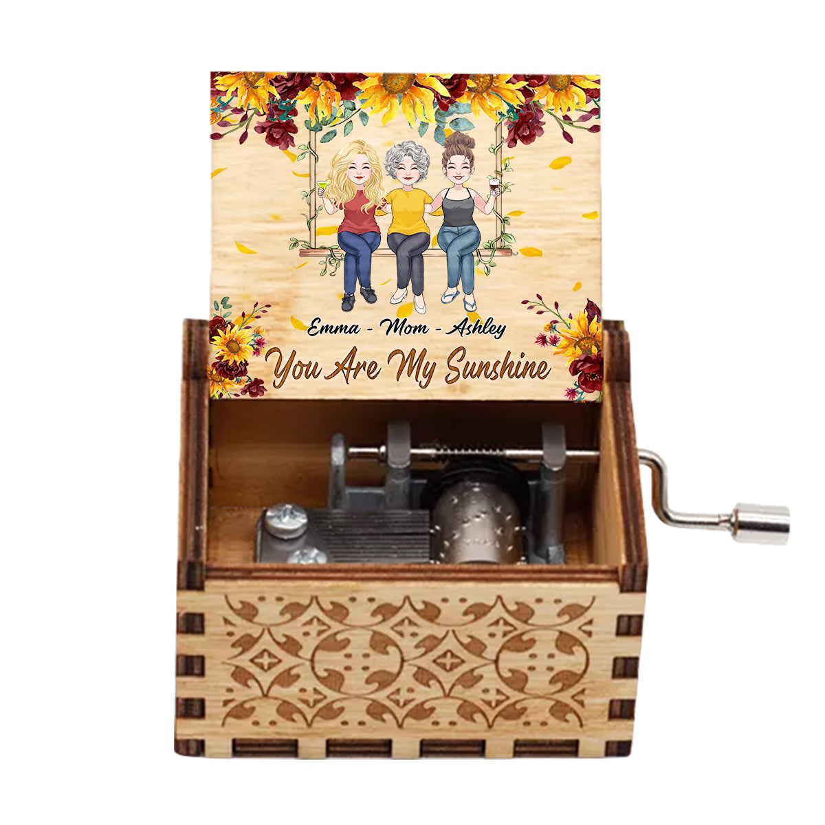 You Are My Sunshine - Personalized Mother's Day Mother Hand Crank Music Box