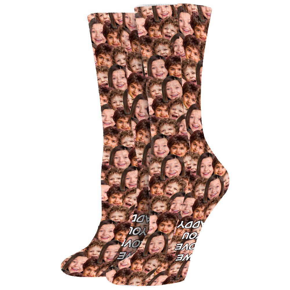 Ich liebe dich, Papa – Geschenk für Papa, Oma, Opa, Mama, Onkel, Tante, Bruder, Schwester, Sohn, Tochter, Enkelin, Enkel, Ehemann, Ehefrau, Freund, Freundin – Personalisierte Socken