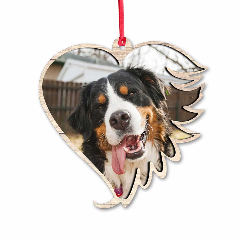 Deine Pfoten waren bereit, aber unsere Herzen nicht – personalisierter Weihnachtsschmuck in Hundeform (beidseitig bedruckt)