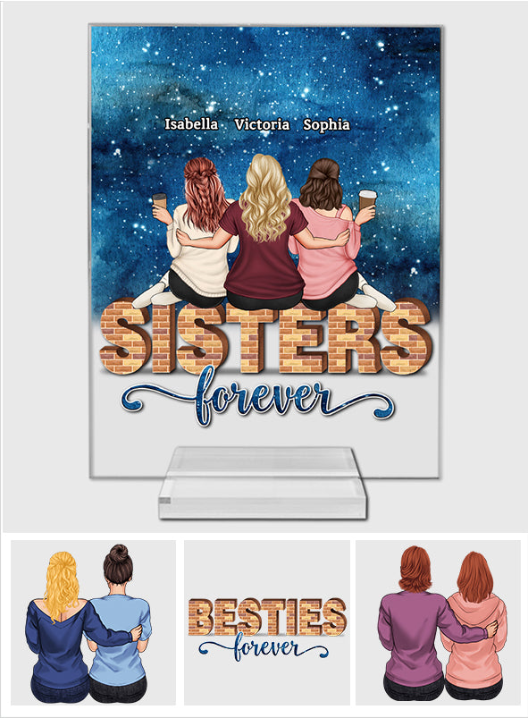 Für immer beste Freundin - Personalisierte transparente Acrylplakette für beste Freundin