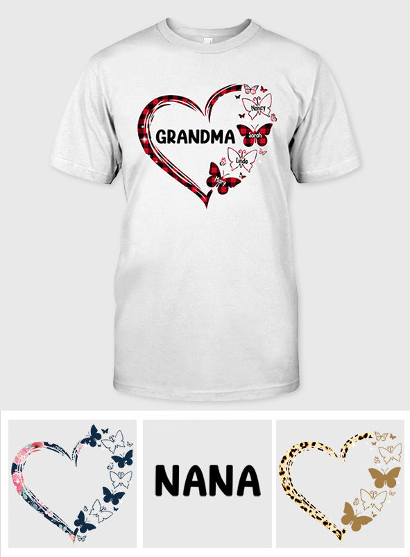 Oma Schmetterling – Geschenk für Oma und Mama – Personalisiertes T-Shirt und Hoodie