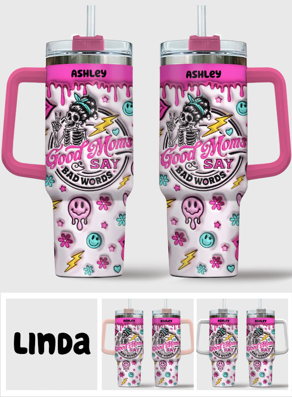 Gute Mama sagt auch mal was – personalisierter Mutter-Trinkbecher mit Henkel
