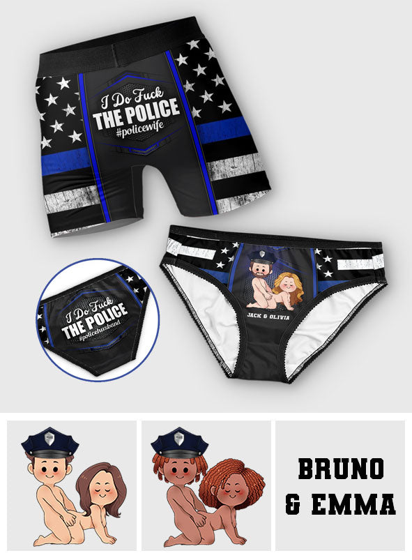 I Do Love The Police - Personalized Police Officer Lace Border Women Briefs And Men’s Boxer Briefs