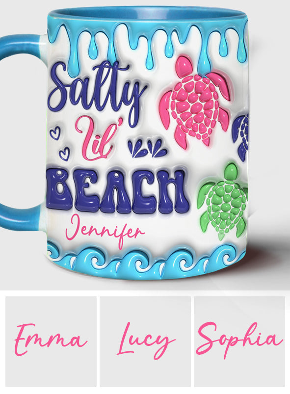 Salty Lil' Beach Turtle Lovers Aufblasbarer personalisierter Becher mit Schildkrötenmotiv