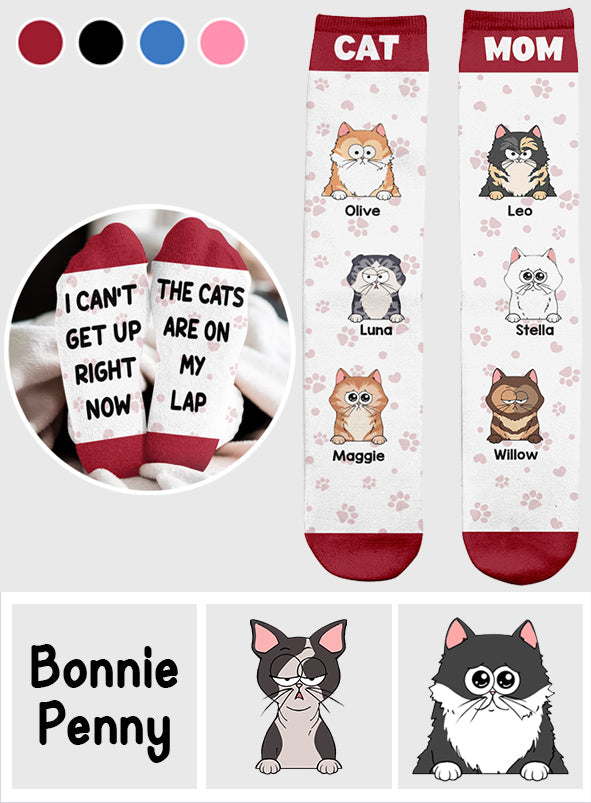 The Cats Are On My Lap - Personalized Cat Socks