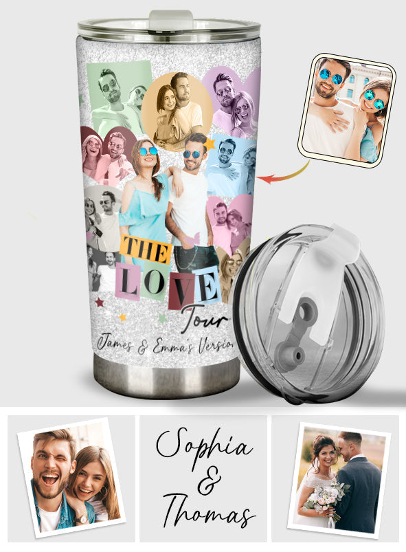 Die Liebestour Unsere Version - Personalisierter Paar-Trinkbecher