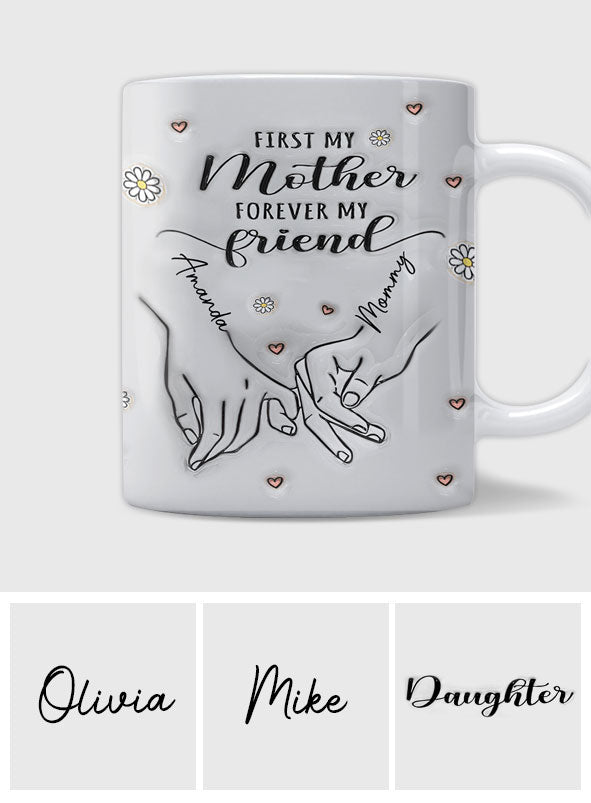 Erst meine Mutter, für immer meine Freundin – Personalisierte Muttertasse