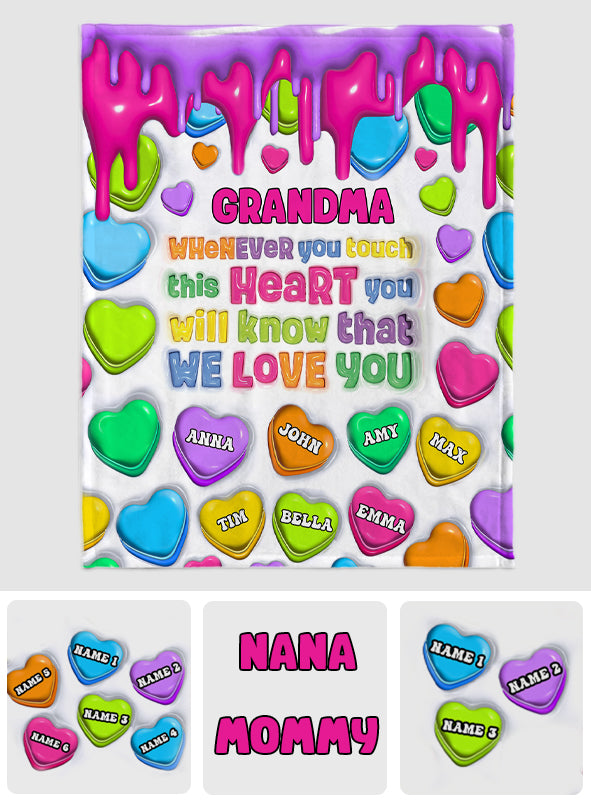 Berühre dieses Herz, ich liebe dich, Oma Nana Gigi - Personalisierte Oma-Decke