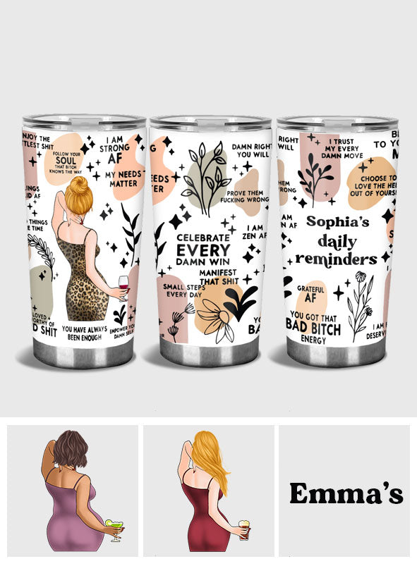 Tägliche Erinnerungen, Affirmationen, Motivation, Inspiration, Selbstliebe, positive Zitate – personalisierter Becher