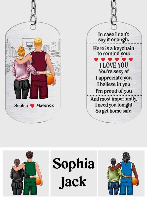 Go Home Safe - Personalized Basketball Stainless Steel Keychain