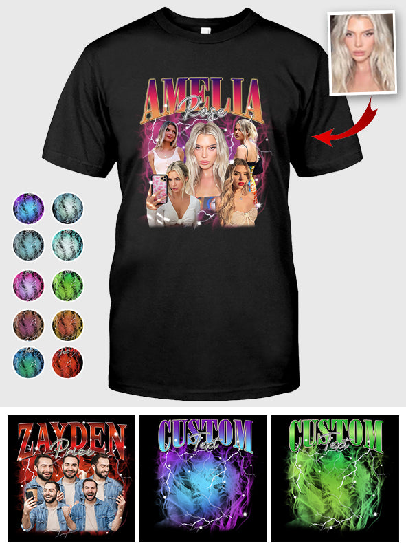 Individueller Text und Fotos – Personalisiertes Partner-T-Shirt und Hoodie