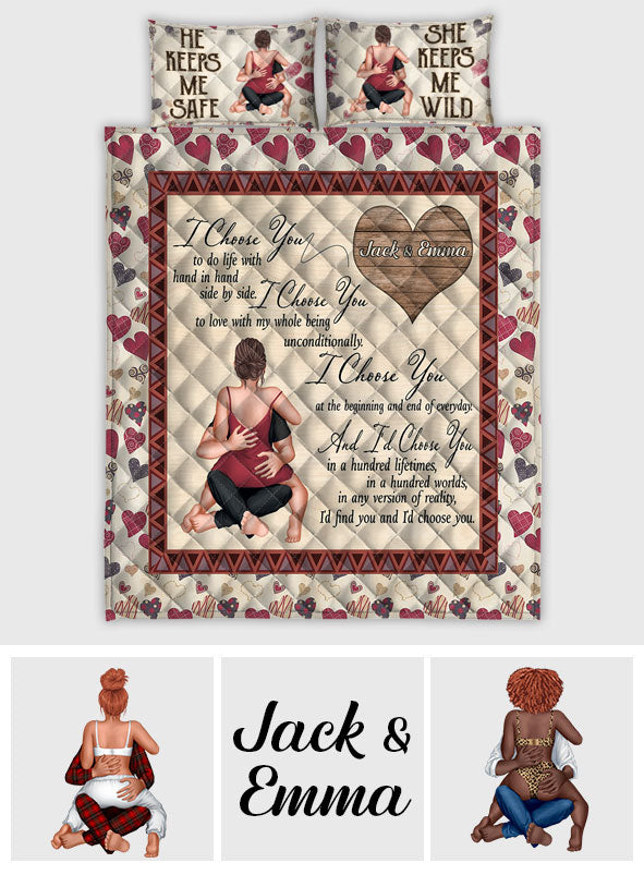 Ich wähle dich – Personalisiertes Quilt-Set für Paare