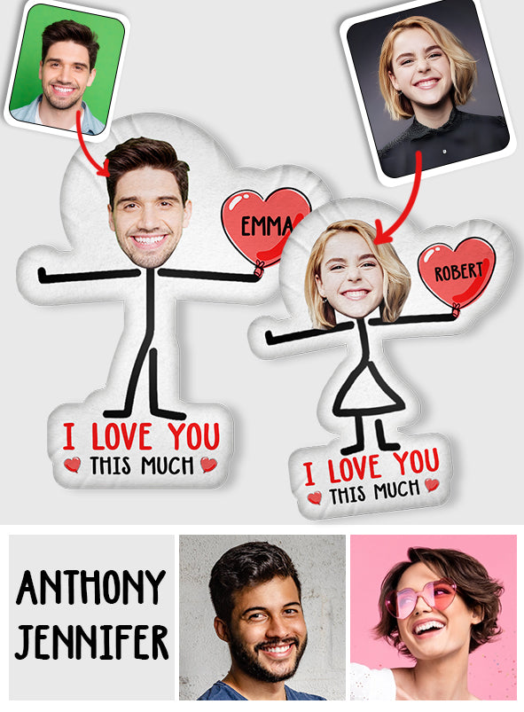 Personalisierter Schlüsselanhänger mit Foto „Ich liebe dich so sehr“ für Paare – personalisiertes Kissen in Pärchenform