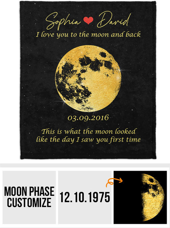 So sieht der Mond aus – Personalisierte Pärchendecke
