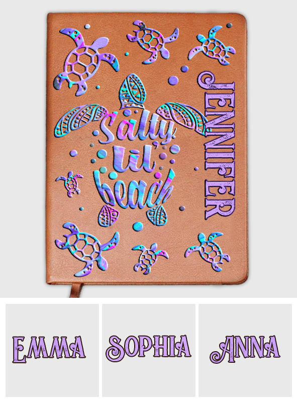 Salty Lil Beach – Personalisiertes Notizbuch aus Schildkrötenleder
