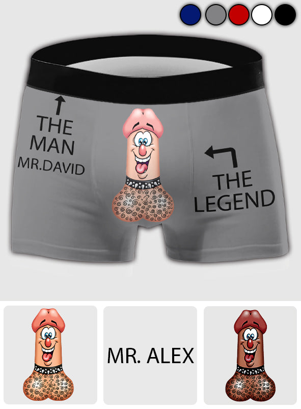 Der Mann, die Legende – Personalisierte Boxershorts für Herren für Paare