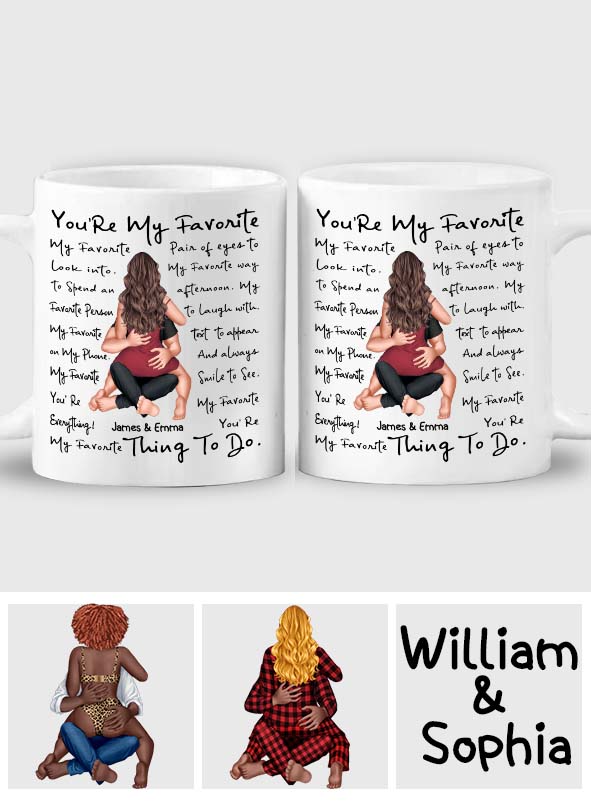 Du bist meine Lieblingsbeschäftigung – personalisierte Tasse für Paare