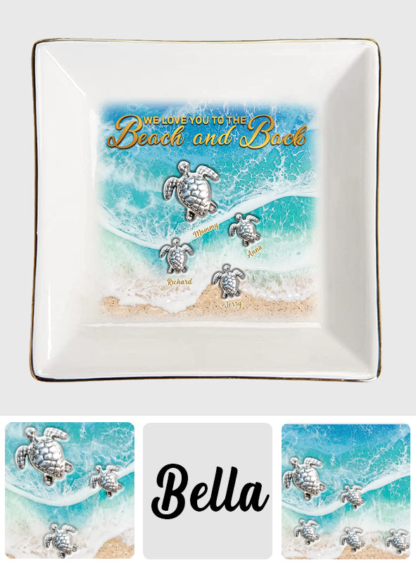 Wir lieben dich bis zum Strand und zurück – personalisierte Schildkröten-Schmuckschale
