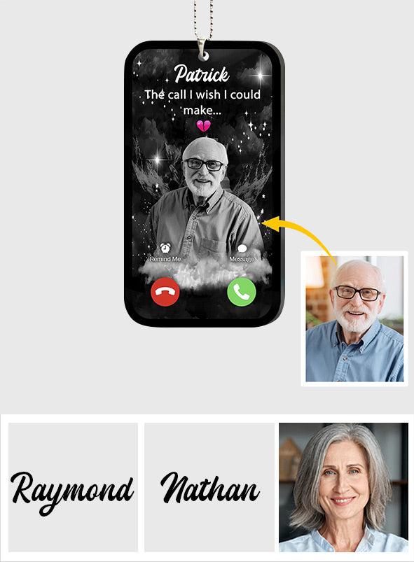Der Anruf, den ich so gerne getätigt hätte – Personalisierter Gedenk-Autoanhänger