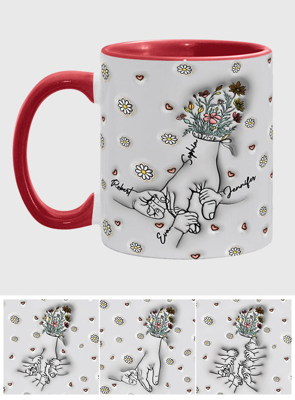 Mamas Hand halten – Personalisierte Tasse mit Muttermotiv