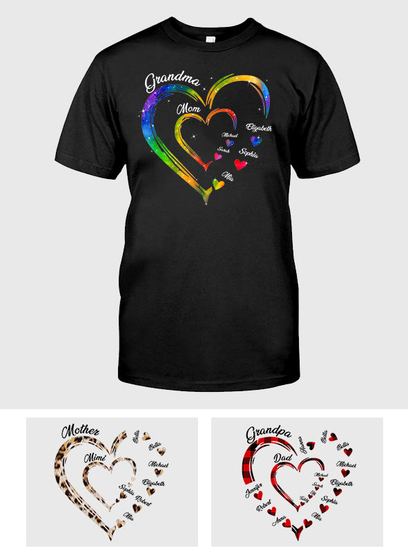 Oma-Herzen – Personalisiertes Oma-T-Shirt und Hoodie