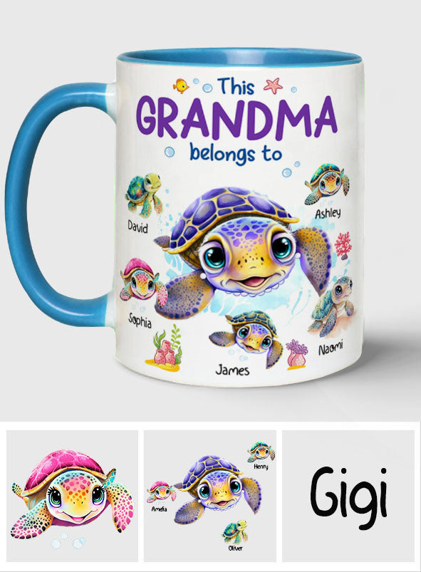 This Grandma Nana Gigi Belongs To - Personalized Grandma Accent Mug