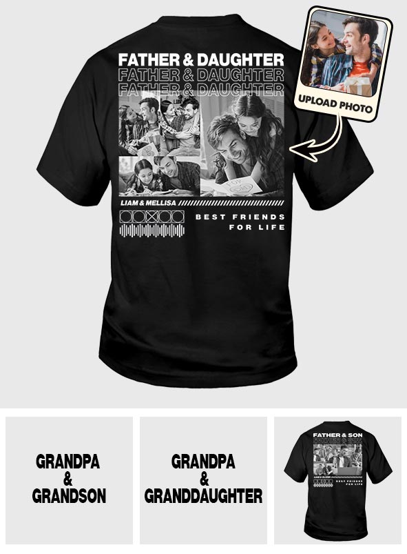 Vater und Sohn, beste Freunde – personalisiertes Vater-T-Shirt und Hoodie