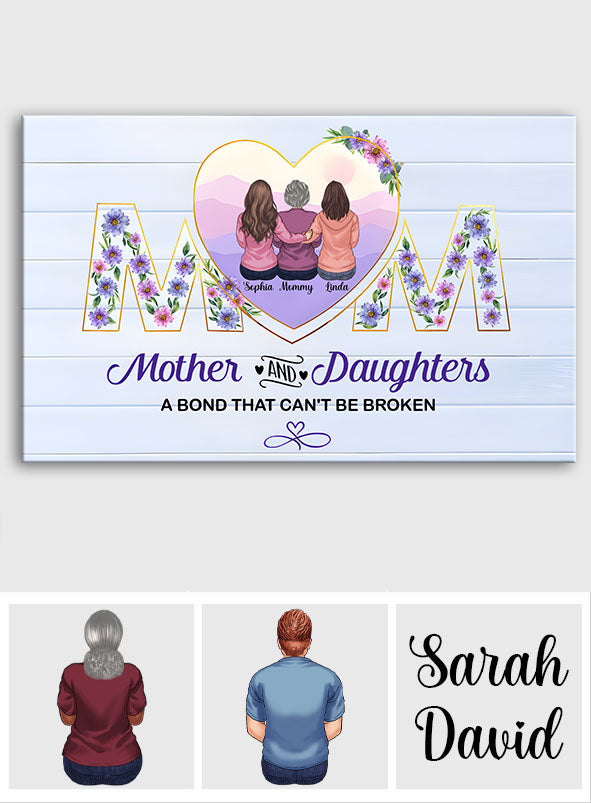 Mutter und Töchter – Personalisierte Leinwand und Poster für Mutter