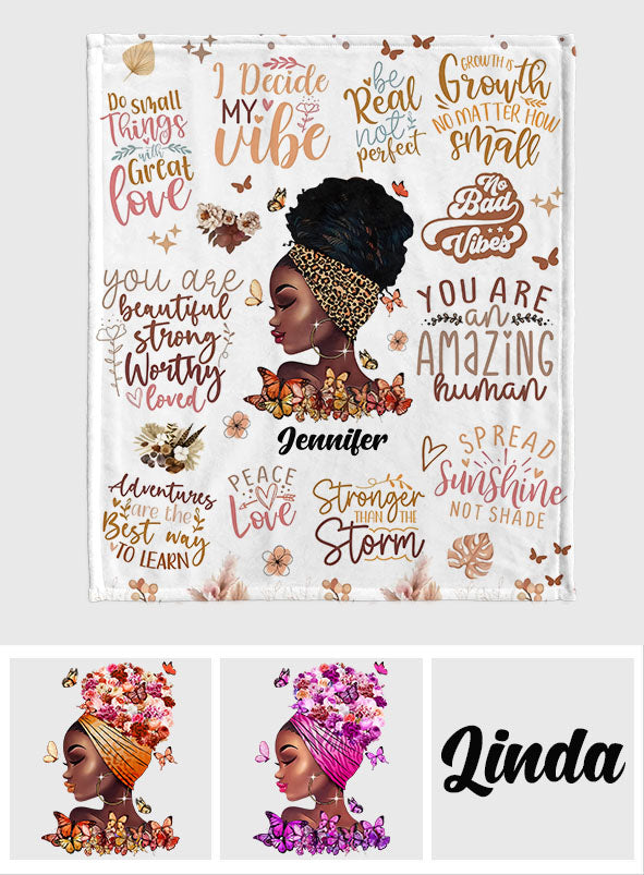Ich habe meinen Vibe gewählt – personalisierte afroamerikanische Decke