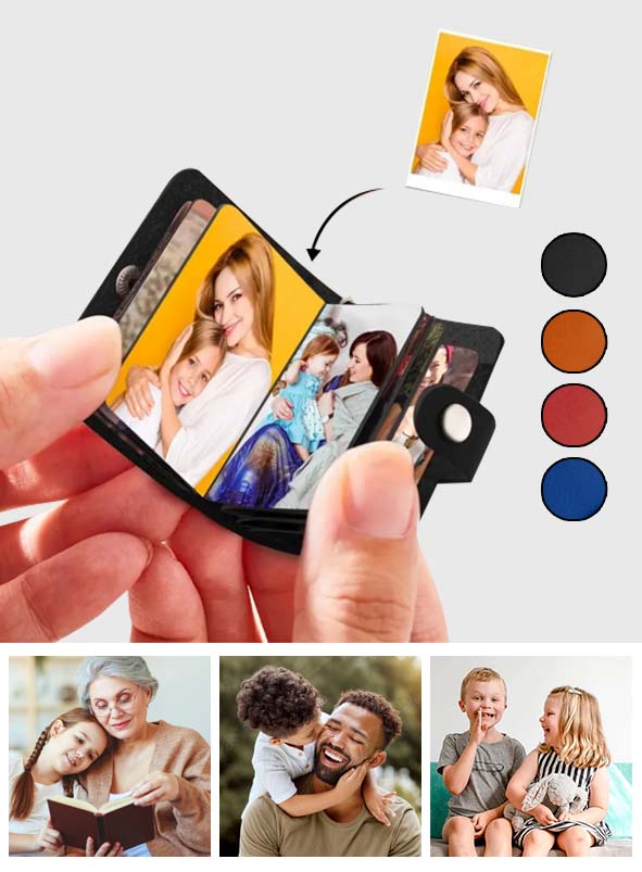 Mini-Fotobuch-Schlüsselanhänger aus Leder – personalisiertes Buch