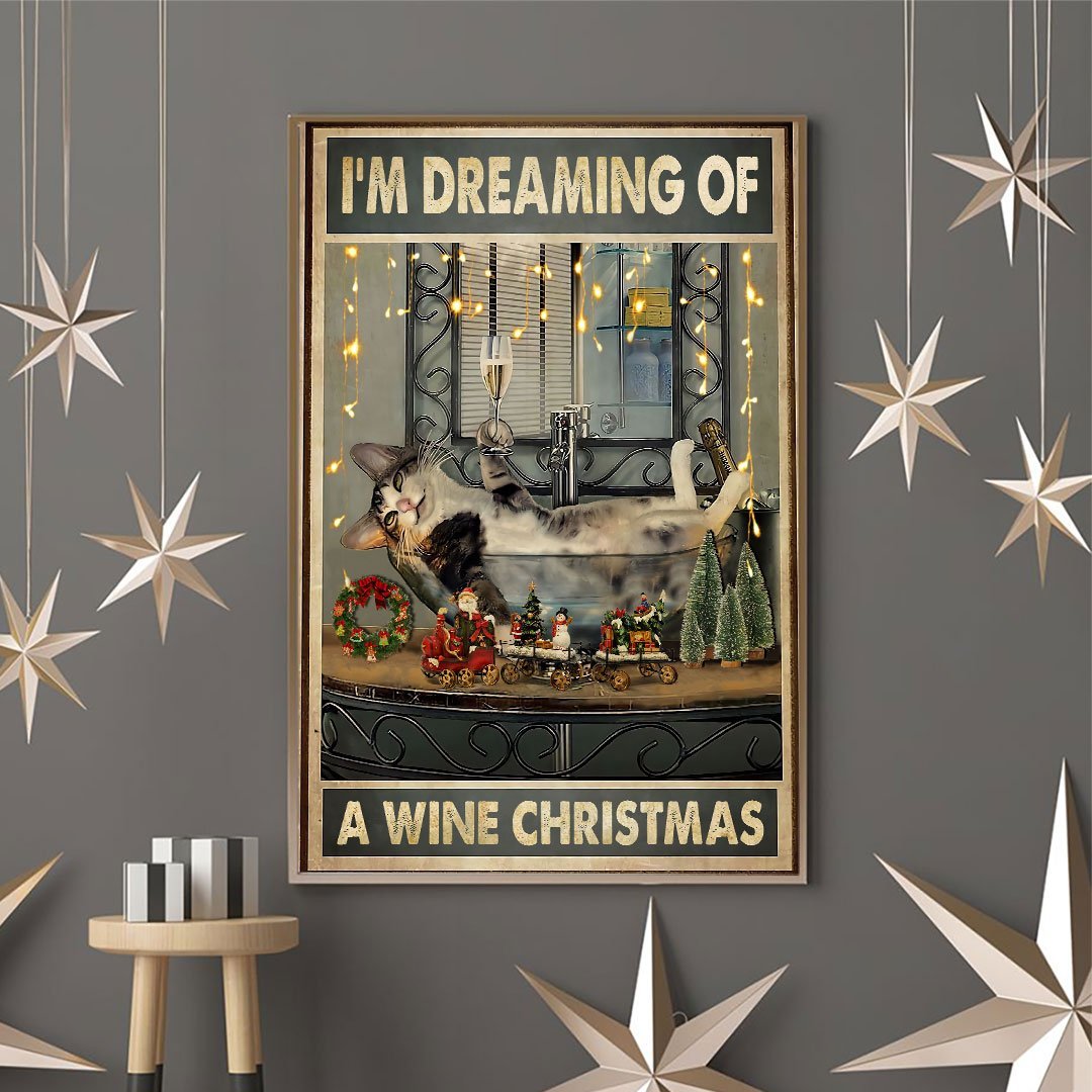 Ich träume von einem Weinweihnachten - Katzenposter