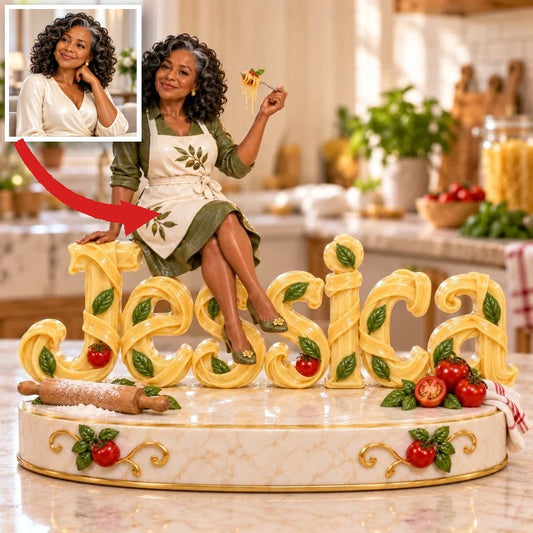Personalized Custom Photo Pasta Cooking Custom Shaped Acrylic Plaque - Gift for Older Women Who Cook