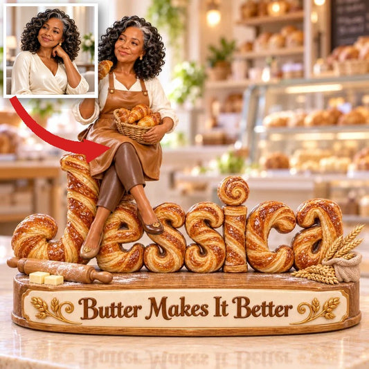 Personalized Custom Photo Bread Baking 3D Name Figurine - Gift for Older Women