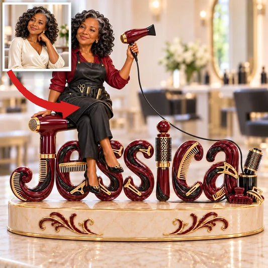Personalized Custom Photo Hairdresser Custom Shaped Acrylic Plaque - Gift for Older Women