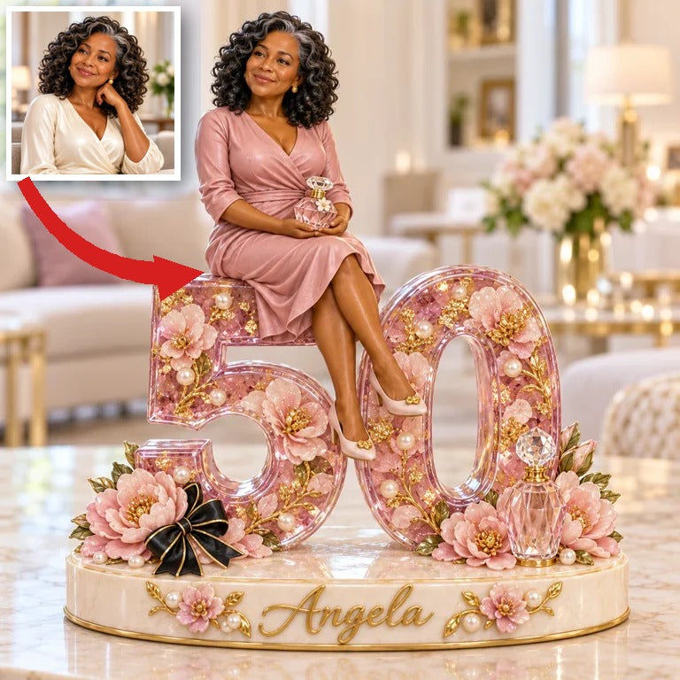 Personalized Custom Photo Perfume Lover Custom Shaped Acrylic Plaque - 50th Birthday Gift for Women
