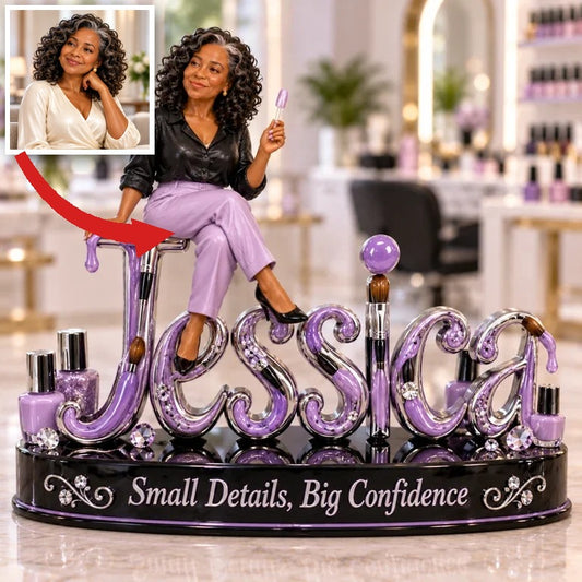 Personalisierte 3D Foto-Nail Artist Figurine - Geschenk für ältere Frauen