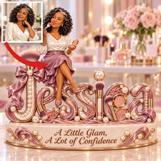 Personalisierte 3D Namensfigur für Makeup-Liebhaber - Geschenk für ältere Frauen