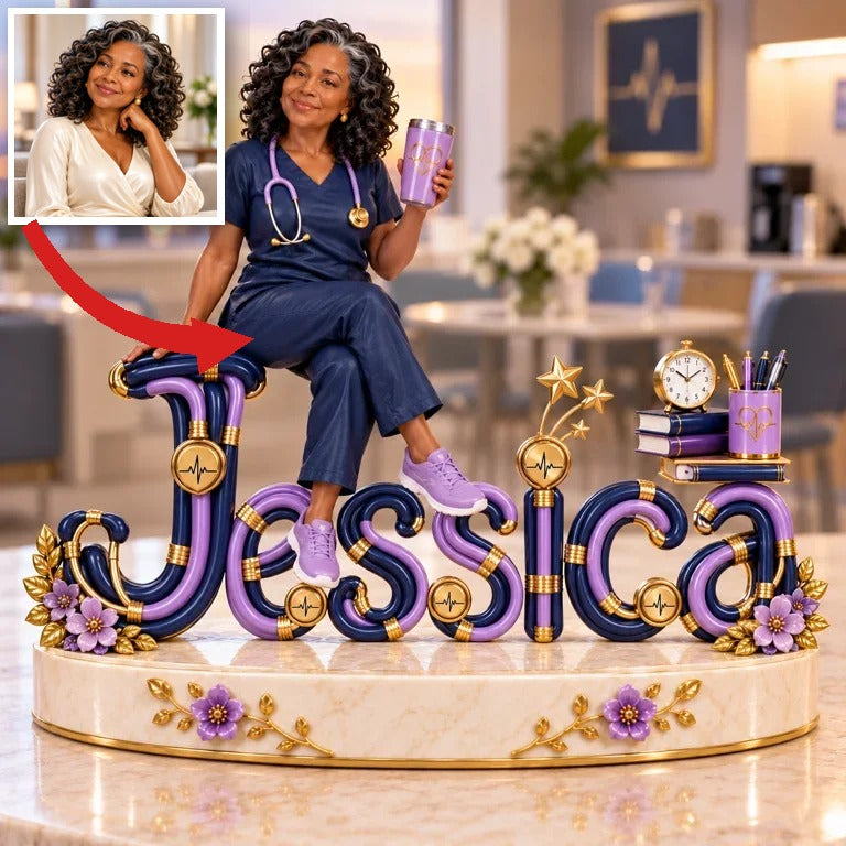 Personalized Custom Photo Nurse Custom Shaped Acrylic Plaque - Gift for Older Women
